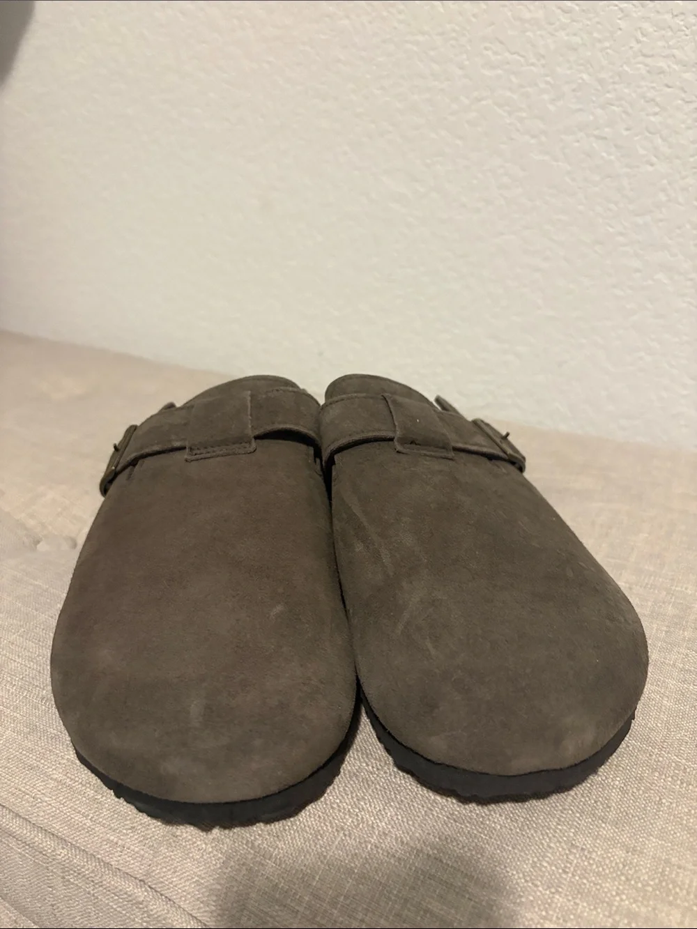 Men's Suede Slip-On Clog Mule in Dark Brown 10